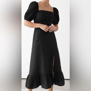 & Other Stories Linen Midi Dress with Side Slit